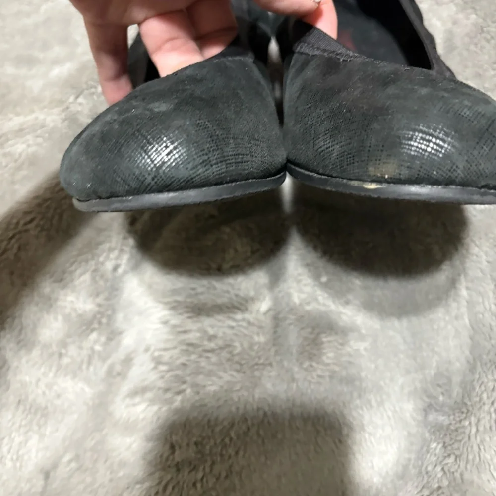 Munro Black Wide Women's Slip On Ballet Flats Sz 8.5 WW